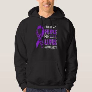 I Wear Purple For Lupus Awareness Butterfly Ribbon Hoodie