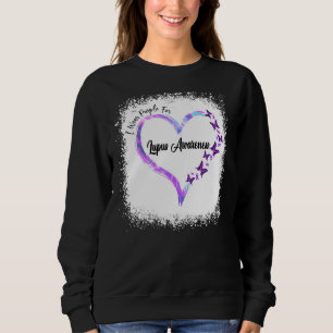 I Wear Purple For Lupus Awareness Butterfly Ribbon Sweatshirt