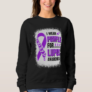 I Wear Purple For Lupus Awareness Butterfly Ribbon Sweatshirt