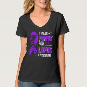 I Wear Purple For Lupus Awareness Butterfly Ribbon T-Shirt