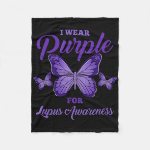 I Wear Purple For Lupus Awareness Comfort Colours  Fleece Blanket
