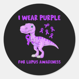 I Wear Purple For Lupus Awareness Toddler Kids Classic Round Sticker