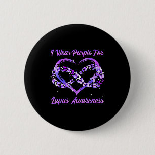 I wear purple for lupus awareness warrior fighter 6 cm round badge