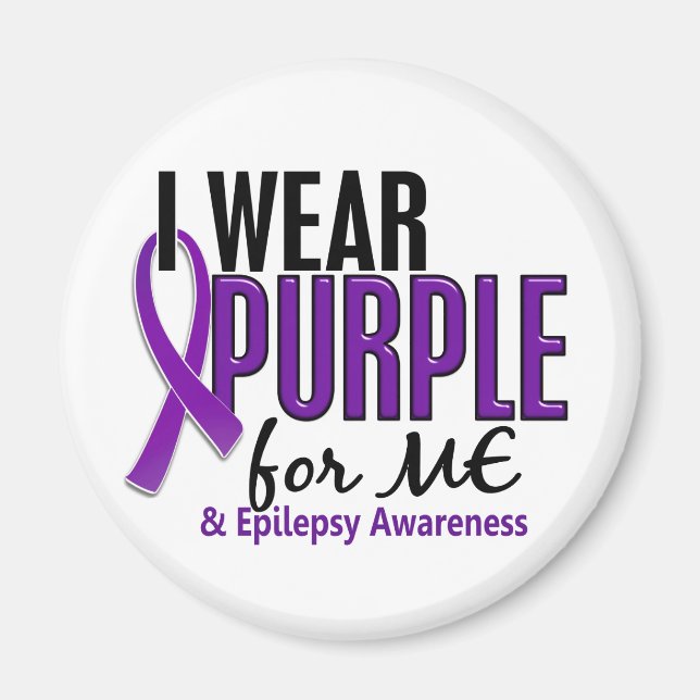 I Wear Purple For ME 10 Epilepsy Magnet (Front)