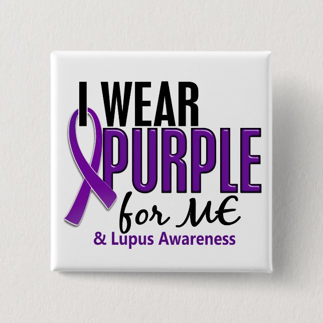 I Wear Purple For ME 10 Lupus 15 Cm Square Badge (Front)