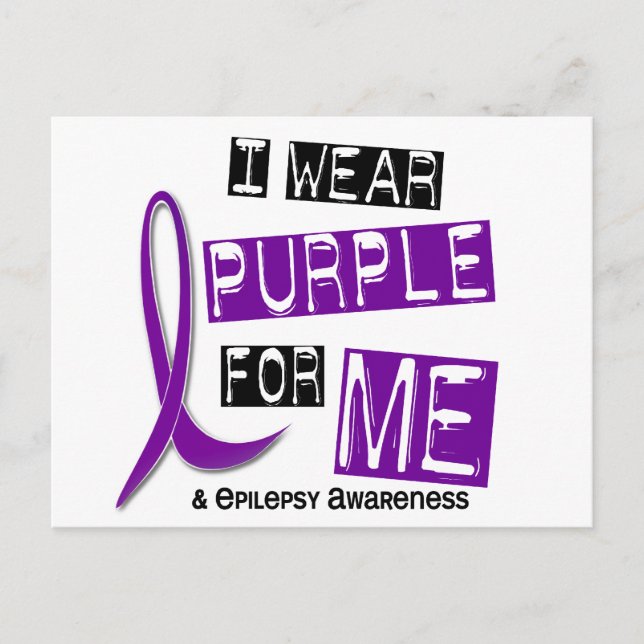 I Wear Purple For Me 37 Epilepsy Postcard (Front)