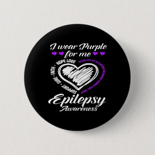 I Wear Purple For Me Warrior Fighter Epilepsy Awar 6 Cm Round Badge