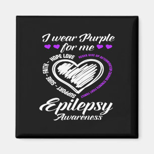 I Wear Purple For Me Warrior Fighter Epilepsy Awar Magnet