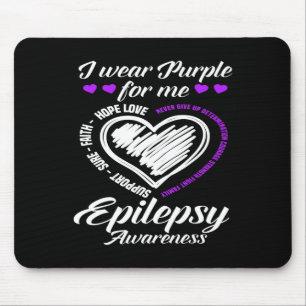I Wear Purple For Me Warrior Fighter Epilepsy Awar Mouse Pad