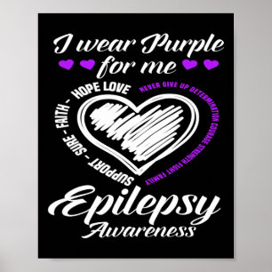 I Wear Purple For Me Warrior Fighter Epilepsy Awar Poster