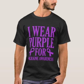 I Wear Purple For Migrane Awareness T-Shirt