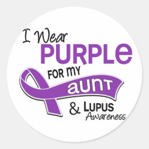I Wear Purple For My Aunt 42 Lupus Classic Round Sticker