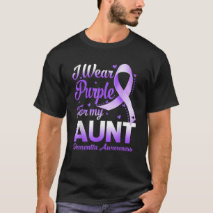 I Wear Purple For My Aunt Dementia Awareness Ribbo T-Shirt