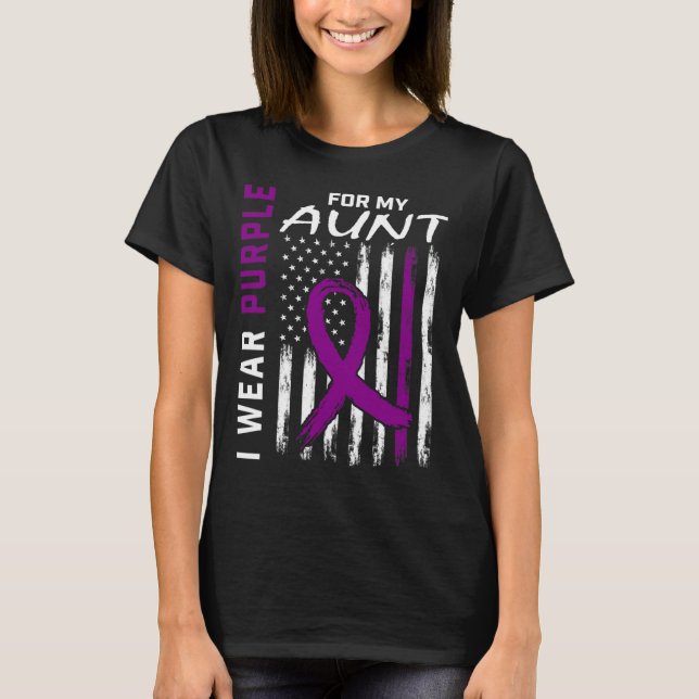 I Wear Purple For My Aunt Epilepsy Awareness Ameri T-Shirt (Front)