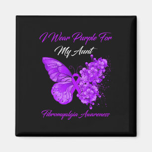 I Wear Purple For My Aunt Fibromyalgia Awareness 1 Magnet
