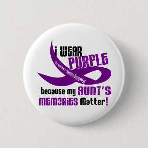 I Wear Purple For My Aunt's Memories 33 6 Cm Round Badge