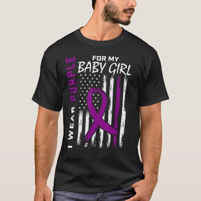 I Wear Purple For My Baby Girl Epilepsy Awareness  T-Shirt (Front)