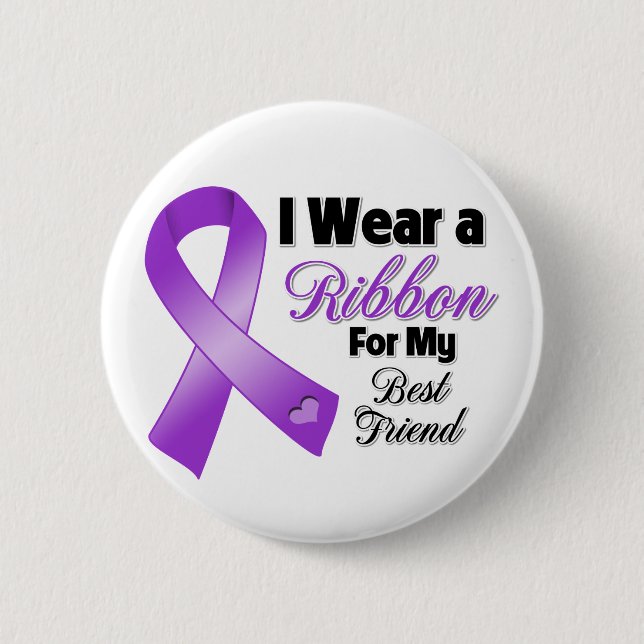 I Wear Purple For My Best Friend 6 Cm Round Badge (Front)