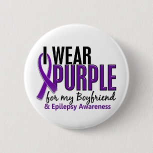 I Wear Purple For My Boyfriend 10 Epilepsy 6 Cm Round Badge