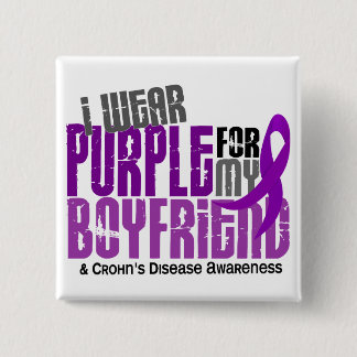 I Wear Purple For My Boyfriend 6 Crohn’s Disease 15 Cm Square Badge