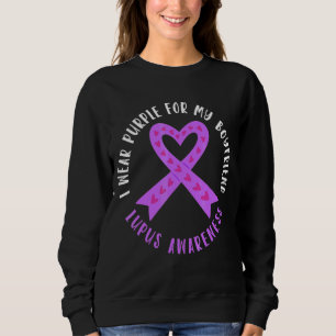 I Wear Purple For My Boyfriend Lupus Awareness Rib Sweatshirt