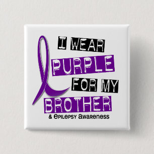 I Wear Purple For My Brother 37 Epilepsy 15 Cm Square Badge