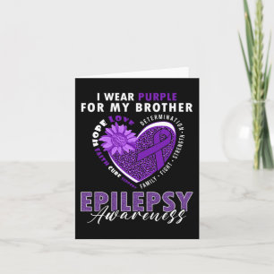 I Wear Purple For My Brother Epilepsy Awareness Su Card