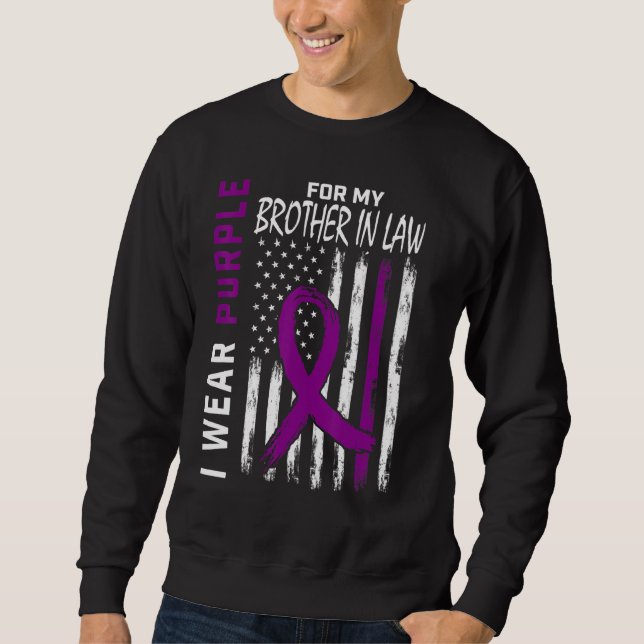 I Wear Purple For My Brother In Law Epilepsy Aware Sweatshirt (Front)