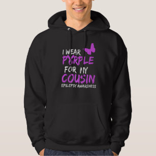 I Wear Purple for my Cousin Butterfly Epilepsy Awa Hoodie