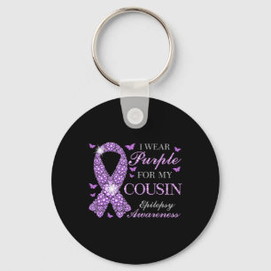 I Wear Purple For My Cousin Epilepsy Awareness Pur Key Ring
