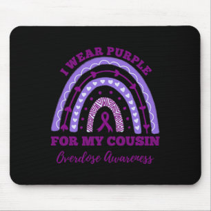 I Wear Purple For My Cousin Overdose Awareness Rai Mouse Pad