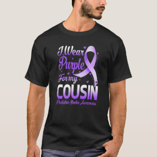 I Wear Purple For My Cousin Paediatrics Stroke Awa T-Shirt