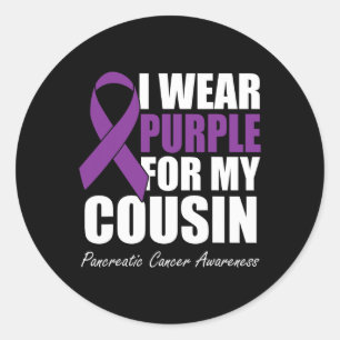 I Wear Purple For My Cousin Pancreatic Cancer Awar Classic Round Sticker