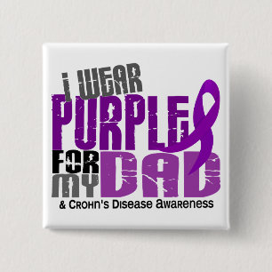 I Wear Purple For My Dad 6 Crohn’s Disease 15 Cm Square Badge