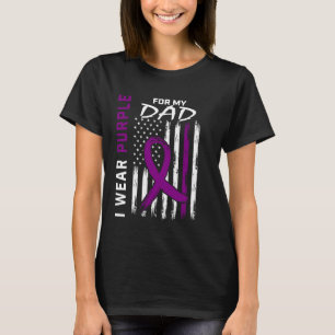 I Wear Purple For My Dad Alzheimers Awareness Amer T-Shirt