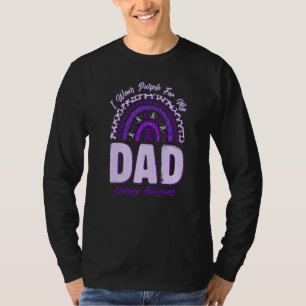 I Wear Purple For My Dad Epilepsy Awareness Rainbo T-Shirt