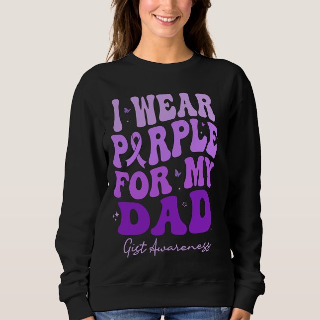 I Wear Purple For My Dad GIST Awareness Retro Groo Sweatshirt (Front)