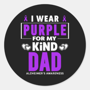 I Wear Purple For My Dad Heimerheimer's Awareness  Classic Round Sticker