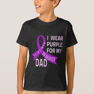 I Wear Purple For My Dad Heimerheimer's Disease Aw T-Shirt