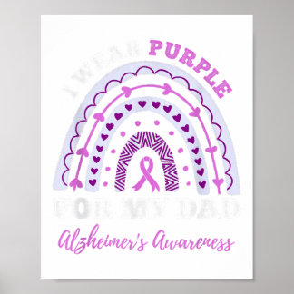I Wear Purple For My Dad Heimers Awareness _1  Poster