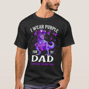 I Wear Purple For My Dad Overdose Awareness Dinosa T-Shirt