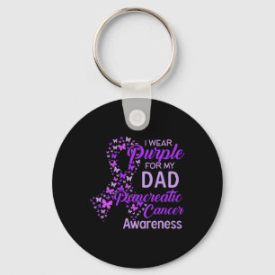 I wear Purple for my Dad Pancreatic Cancer Key Ring