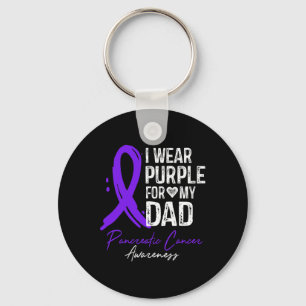 I Wear Purple For My Dad Shirt Pancreatic Cancer A Key Ring