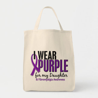 I Wear Purple For My Daughter 10 Fibromyalgia Tote Bag