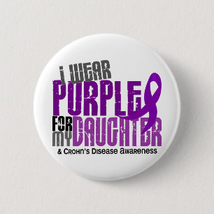 I Wear Purple For My Daughter 6 Crohn’s Disease Cm Round Badge