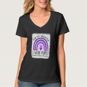 I Wear Purple For My Daughter Domestic Violence Aw T-Shirt