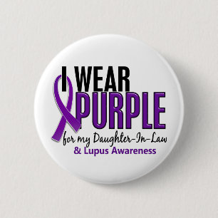 I Wear Purple For My Daughter-In-Law 10 Lupus 6 Cm Round Badge