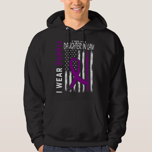 I Wear Purple For My Daughter In Law Lupus Awarene Hoodie (Front)