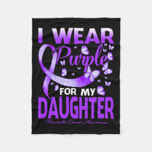 I Wear Purple For My Daughter Pancreatic Cancer Aw Fleece Blanket