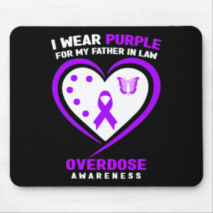 I Wear Purple For My Father In Law Overdose Awaren Mouse Pad